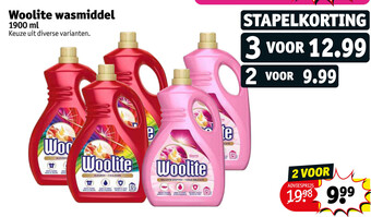 Kruidvat Woolite wasmiddel 1900 ml aanbieding