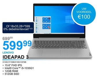 AUVA Lenovo Ideapad 3 aanbieding