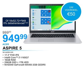 AUVA Acer Aspire 5 aanbieding