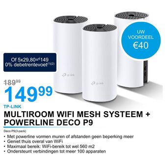 AUVA TP-Link Multiroom Wifi Mesh Systeem + Powerline Deco P9 aanbieding