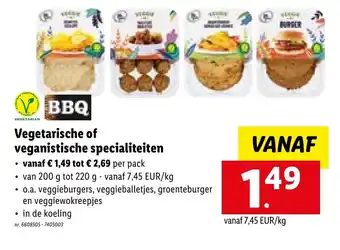 Lidl BBQ vegetarische of veganistische specialiteiten 200g aanbieding