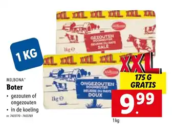 Lidl Milbona boter 175g aanbieding
