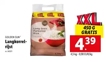 Lidl Golden sun langkorrel-rijst aanbieding