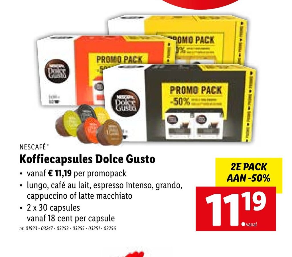 Nescafe koffiecapsules dolce gusto promotie bij Lidl
