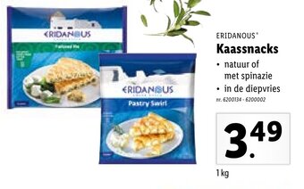 Lidl Eridanous kaassnacks aanbieding