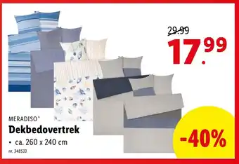 Lidl Meradiso dekbedovertrek 260 x 240cm aanbieding