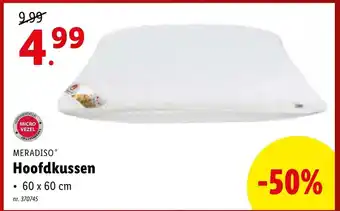 Lidl Meradiso hoofdkussen 60 x 60cm aanbieding