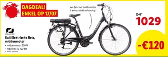 Lidl Bull elektrische fiets, middenmotor aanbieding
