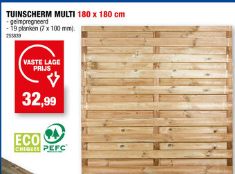 Hubo Tuinscherm multi 180 x 180cm aanbieding