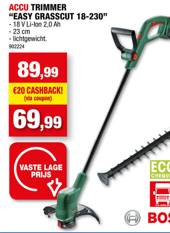 Hubo Accu trimmer easy grasscut 18-230 aanbieding