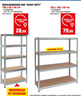 Hubo Gegalvaniseerd Rek "Heavy Duty" aanbieding
