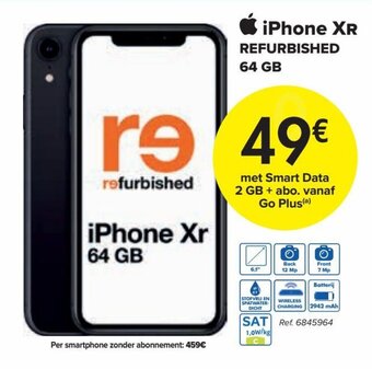 Carrefour iPhone XR Refurbished 64GB aanbieding