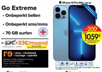 Carrefour iPhone 13 pro max 128 GB aanbieding