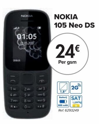 Carrefour Nokia 105 neo DS aanbieding