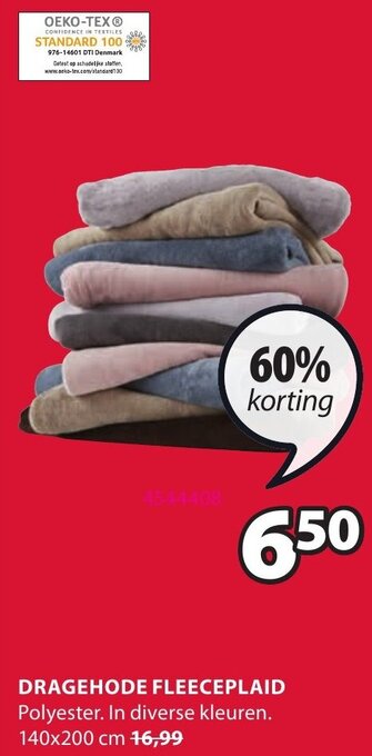 Jysk Dragehode Fleeceplaid aanbieding