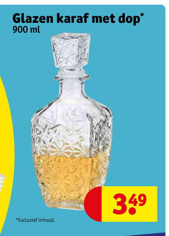Glazen karaf met dop 900 ml