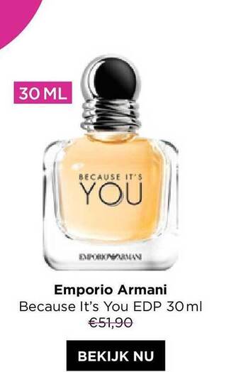 ICI PARIS XL Emporio Armani Because It's You Edp aanbieding
