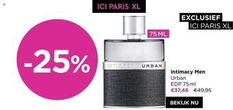 ICI PARIS XL Intimacy Men Urban Edp 75 Ml aanbieding