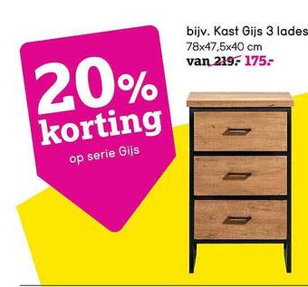 Leen Bakker Kast Gijs 3 Lades aanbieding