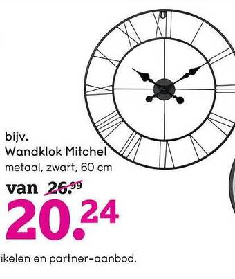 Leen Bakker Wandklok Mitchel aanbieding