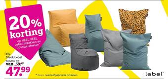 Leen Bakker Zitzak Lebel aanbieding