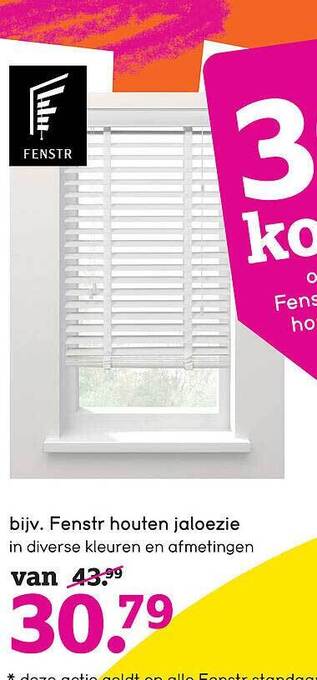 Leen Bakker Fenstr Houten Jaloezie aanbieding