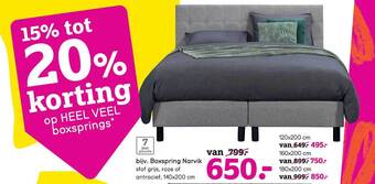 Leen Bakker Boxspring Narvik aanbieding