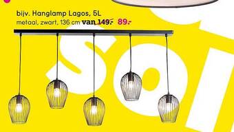 Leen Bakker Hanglamp Lagos, 5l aanbieding