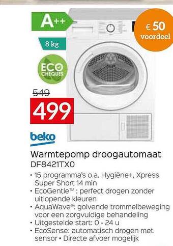 Selexion Beko Warmtepomp Droogautomaat aanbieding