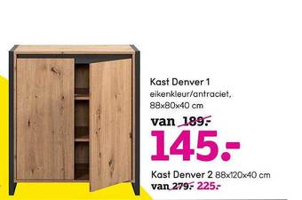Leen Bakker Kast Denver 1, Kast Denver 2 aanbieding
