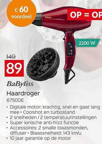 Selexion Babyliss Haardroger aanbieding