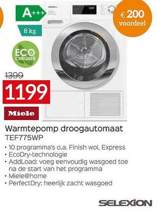 Miele Warmtepomp Droogautomaat