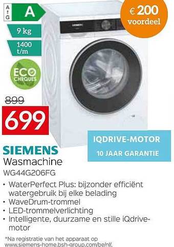 Selexion Siemens Wasmachine aanbieding