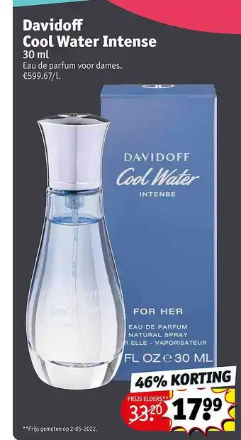 Kruidvat Davidoff Cool Water Intense Eau De Parfum Voor Dames aanbieding