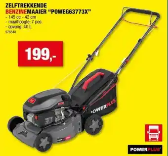 Hubo Powerplus Zelftrekkende POWEG63773X Benzine Maaier 145cc 42cm 976548 aanbieding