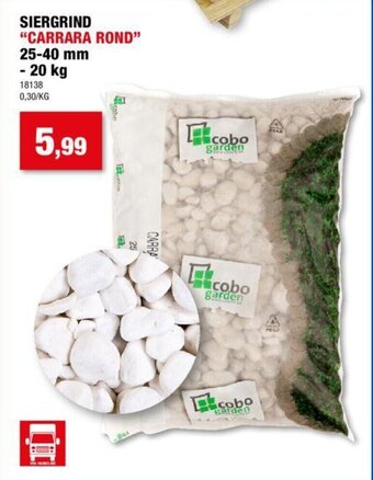 Cobo Garden Siergrind "Carrara Rond", 25-40 mm 20 kg 18138