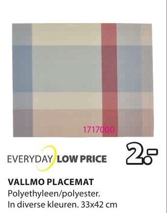 Jysk Vallmo Placemat aanbieding