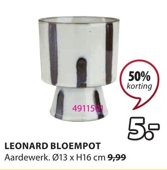 Jysk Leonard Bloempot aanbieding