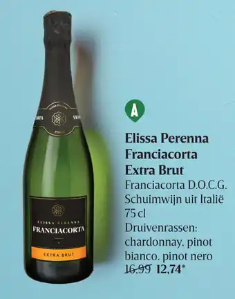 Delhaize Elissa Perenna Franciacorta Extra Brut 75 cl aanbieding