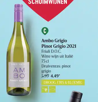 Delhaize Ambo Grigio Pinot Grigio 2021 75 cl aanbieding