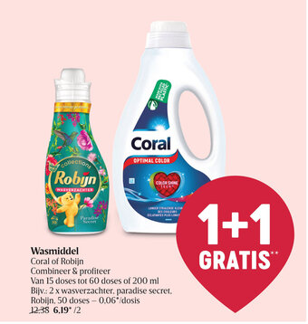 Delhaize Coral of Robijn Wasmiddel aanbieding