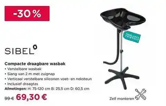 Sibel Compacte Draagbare Wasbak
