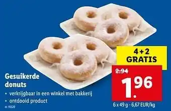 Lidl Gesuikerde donuts 4+2 Gratis aanbieding