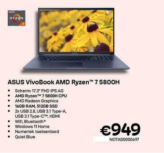 CompuDeals Asus Vivobook Amd Ryzen 7 5800h aanbieding