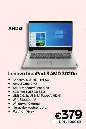 CompuDeals Lenovo Ideapad 3 Amd 3020e aanbieding