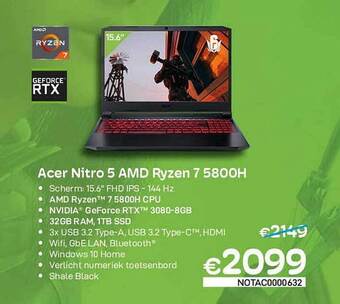 Acer Nitro 5 Amd Ryzen 7 5800h