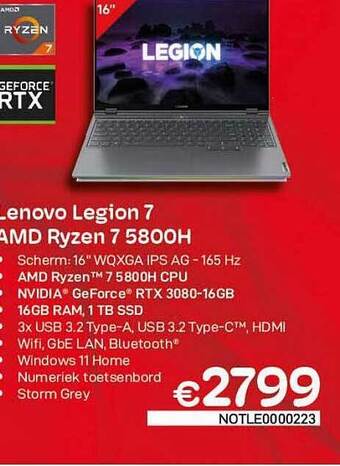 CompuDeals Lenovo Legion 5 Amd Ryzen 7 5800h aanbieding