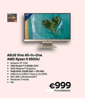 Asus Vivo Allinone Amd Ryzen 5 5500u