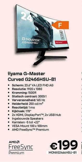 CompuDeals Iiyama Gmaster Curved Scherm aanbieding