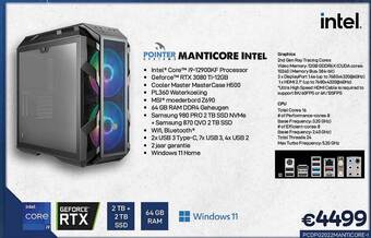 CompuDeals Pointer Systems Manticore Intel aanbieding